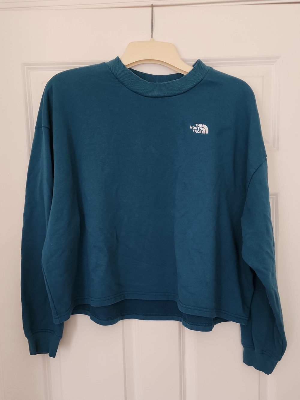The North Face Teal Cropped Crewneck Sweatshirt